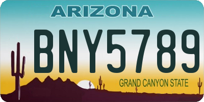 AZ license plate BNY5789