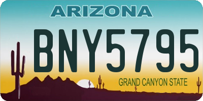 AZ license plate BNY5795