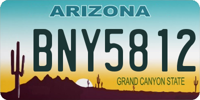 AZ license plate BNY5812