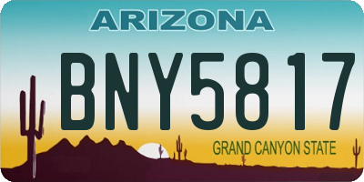AZ license plate BNY5817