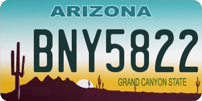 AZ license plate BNY5822