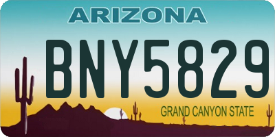 AZ license plate BNY5829
