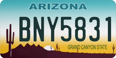 AZ license plate BNY5831