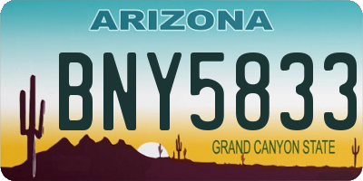 AZ license plate BNY5833