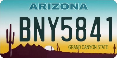 AZ license plate BNY5841