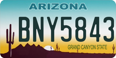 AZ license plate BNY5843