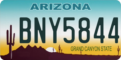 AZ license plate BNY5844