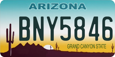 AZ license plate BNY5846