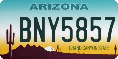 AZ license plate BNY5857