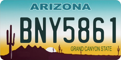 AZ license plate BNY5861