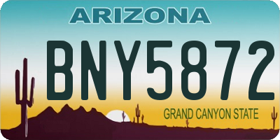 AZ license plate BNY5872