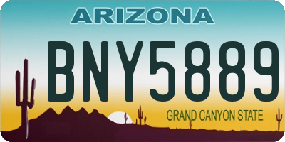 AZ license plate BNY5889