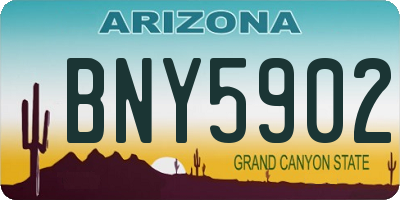 AZ license plate BNY5902