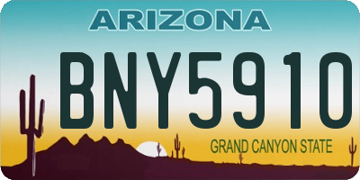 AZ license plate BNY5910