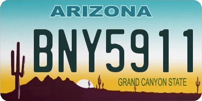 AZ license plate BNY5911