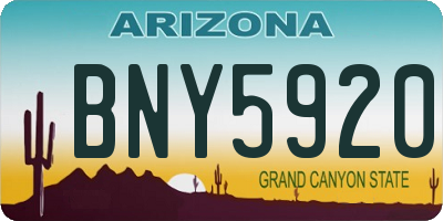 AZ license plate BNY5920