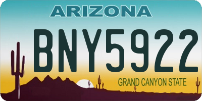 AZ license plate BNY5922