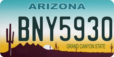AZ license plate BNY5930