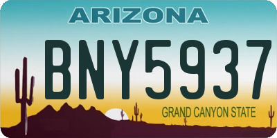 AZ license plate BNY5937
