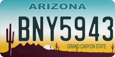 AZ license plate BNY5943