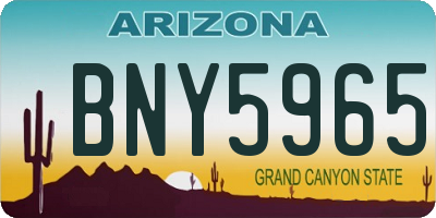 AZ license plate BNY5965