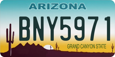 AZ license plate BNY5971