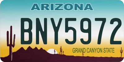 AZ license plate BNY5972