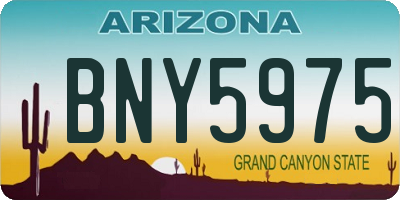 AZ license plate BNY5975