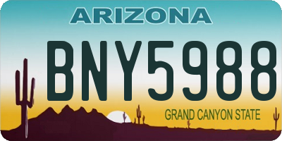 AZ license plate BNY5988