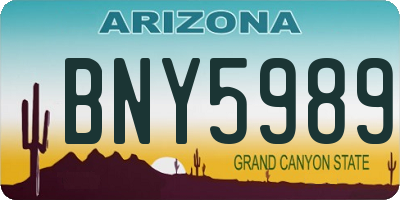 AZ license plate BNY5989