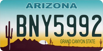 AZ license plate BNY5992