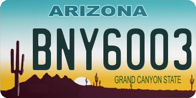 AZ license plate BNY6003