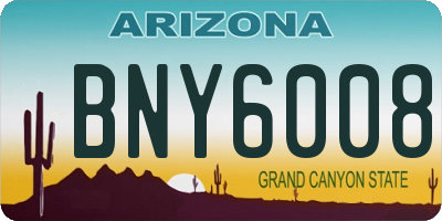 AZ license plate BNY6008