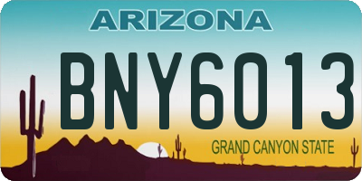 AZ license plate BNY6013