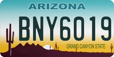 AZ license plate BNY6019