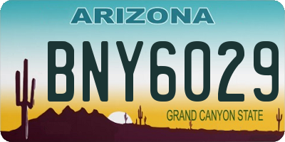 AZ license plate BNY6029