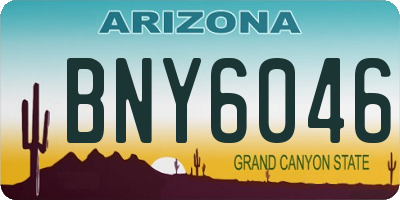 AZ license plate BNY6046