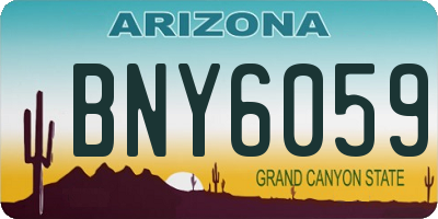 AZ license plate BNY6059