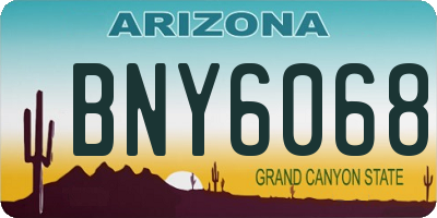 AZ license plate BNY6068