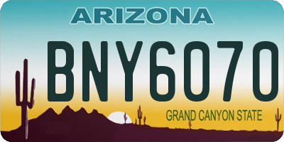 AZ license plate BNY6070