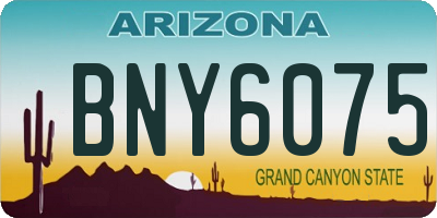 AZ license plate BNY6075
