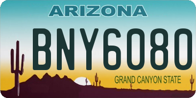 AZ license plate BNY6080