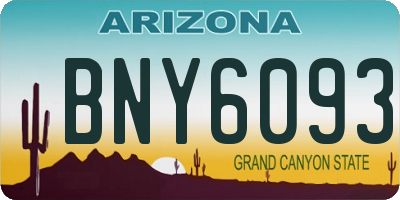 AZ license plate BNY6093