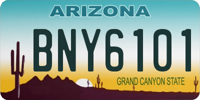 AZ license plate BNY6101