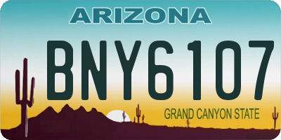 AZ license plate BNY6107