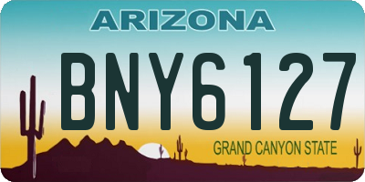 AZ license plate BNY6127
