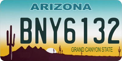 AZ license plate BNY6132