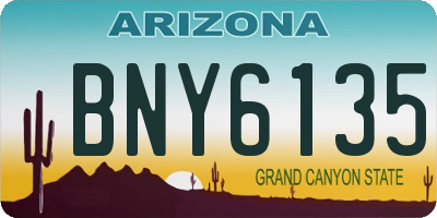 AZ license plate BNY6135