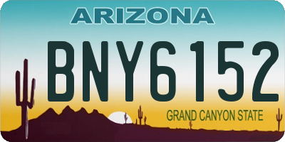 AZ license plate BNY6152