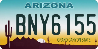 AZ license plate BNY6155
